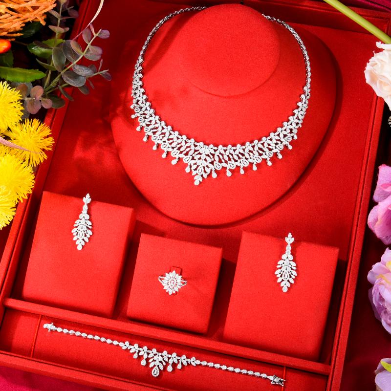 Earrings & Necklace Missvikki Bling Sequins Luxury Nigerian Dubai Jewelry Sets For Women Cubic Zircon Wedding Bridal Set, Silver
Earrings & Necklace Missvikki Bling Sequins Luxury Nigerian Dubai Jewelry Sets For Women Cubic Zircon Wedding Bridal Set, Silver