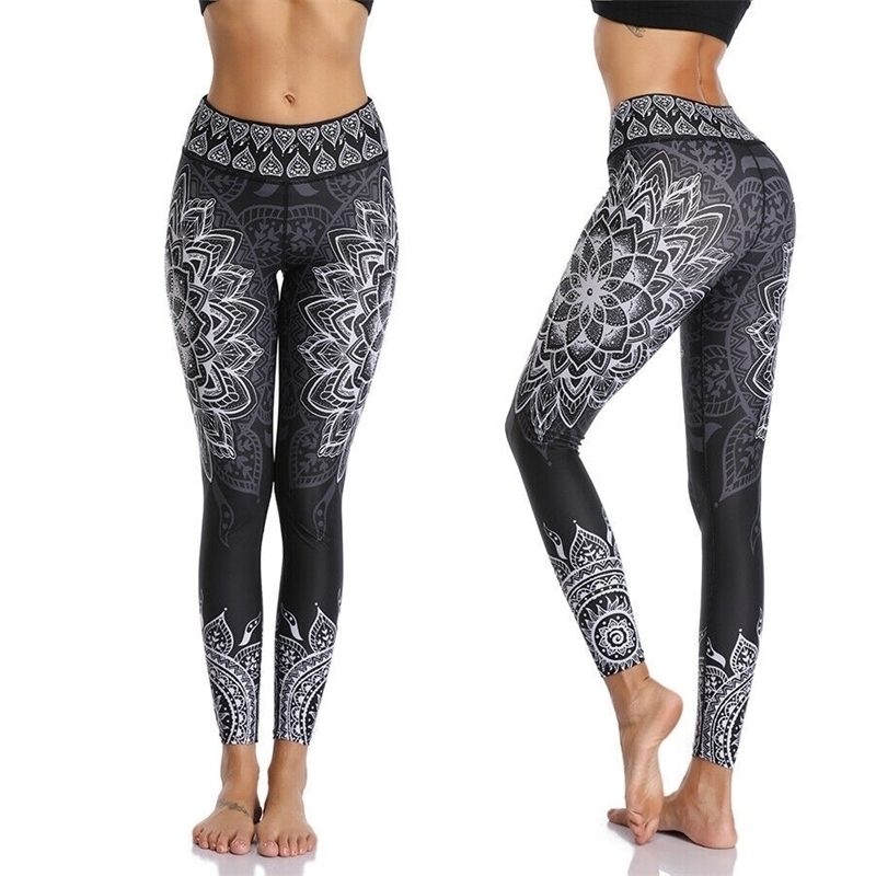Geometric 3D Print Gradient Color Gym Workout Leggings High Waist Scrunch Mallas Deporte Mujer Push Up Plus Size Women 210604