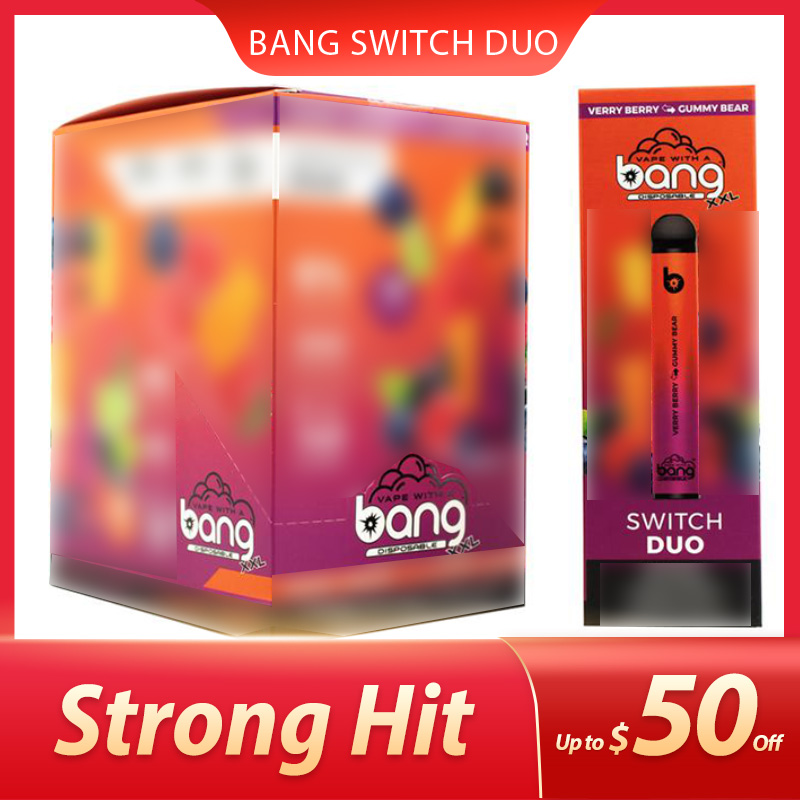 Bang Switch Duo XXL Disposable Vape Pen E Cigarette Device With 1100mAh Battery 7ml Pod Prefilled Catridge 2500 Puffs Bangs double
Bang Switch Duo XXL Disposable Vape Pen E Cigarette Device With 1100mAh Battery 7ml Pod Prefilled Catridge 2500 Puffs Bangs double