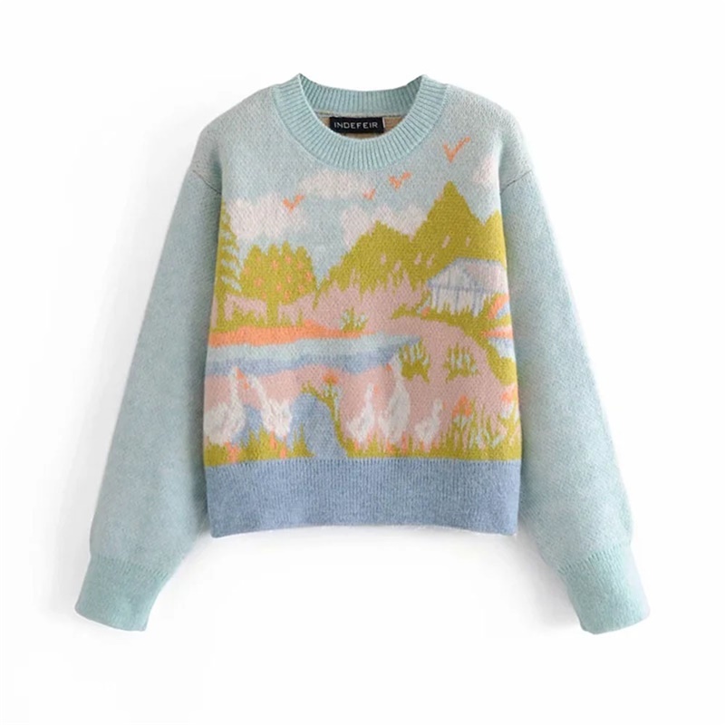 Women Fashion Sweet Candy Colors Cute Pattern Sweater Female Round Neck Long Sleeve Pullover Chic Top 210520, Multi
Women Fashion Sweet Candy Colors Cute Pattern Sweater Female Round Neck Long Sleeve Pullover Chic Top 210520, Multi