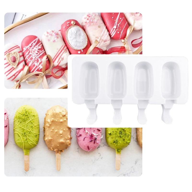 Cell Big Size Silicone Ice Cream Mold Popsicle Molds DIY Homemade Dessert Freezer Fruit Juice Maker Mould With Baking Moulds