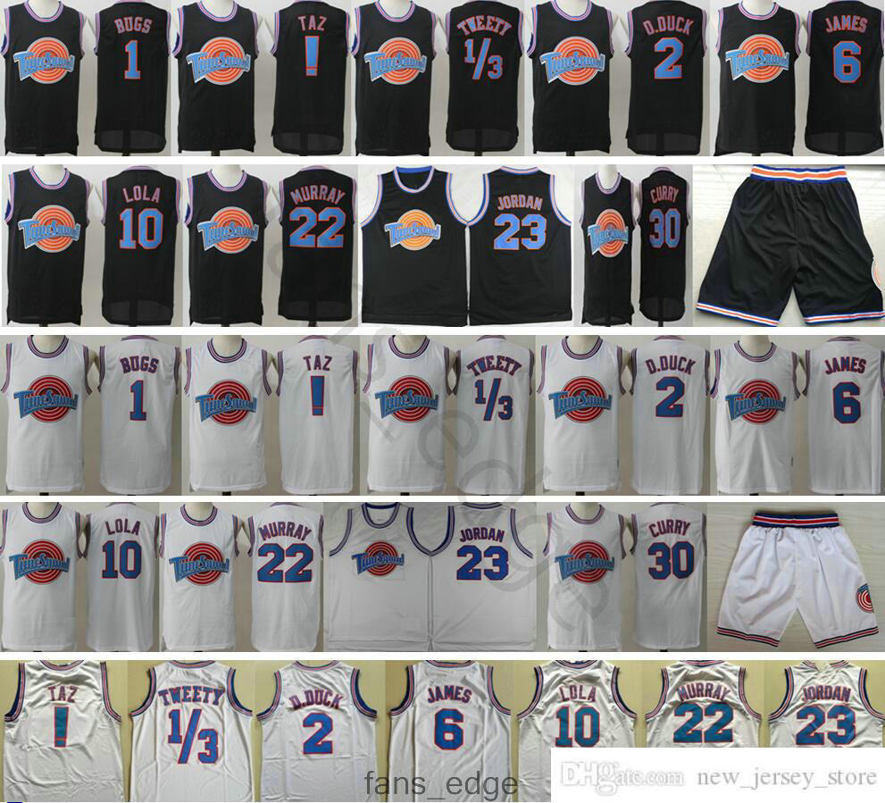 Space Jam Movie Tune Squad Looney 1 Bugs 2 Daffy Duck 10 Lola Bunny TAZ Tweety Bill Murray Michael Curry James Black White Basketball Jersey
Space Jam Movie Tune Squad Looney 1 Bugs 2 Daffy Duck 10 Lola Bunny TAZ Tweety Bill Murray Michael Curry James Black White Basketball Jersey