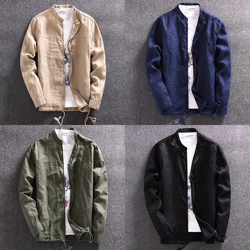 Men's Jackets 2021 Fashion Breathable Ultra Thin Collarless Linen Jacket Men Summer Clothes Black Navy Khaki Olive 
Men's Jackets 2021 Fashion Breathable Ultra Thin Collarless Linen Jacket Men Summer Clothes Black Navy Khaki Olive