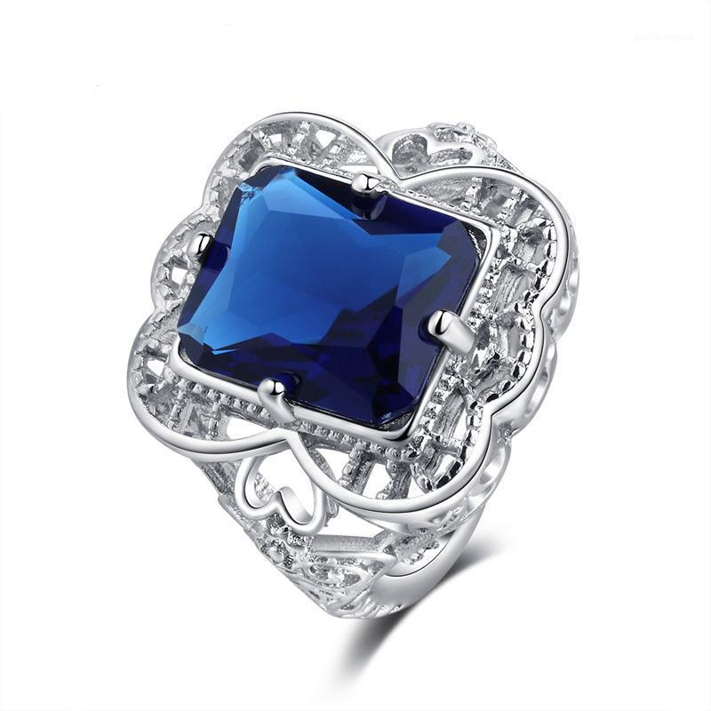 Wedding Rings Silver Color Ring European Big Blue Crystal Engagement Tail For Gift Women CZ Party Jewelry, Slivery;golden
Wedding Rings Silver Color Ring European Big Blue Crystal Engagement Tail For Gift Women CZ Party Jewelry, Slivery;golden