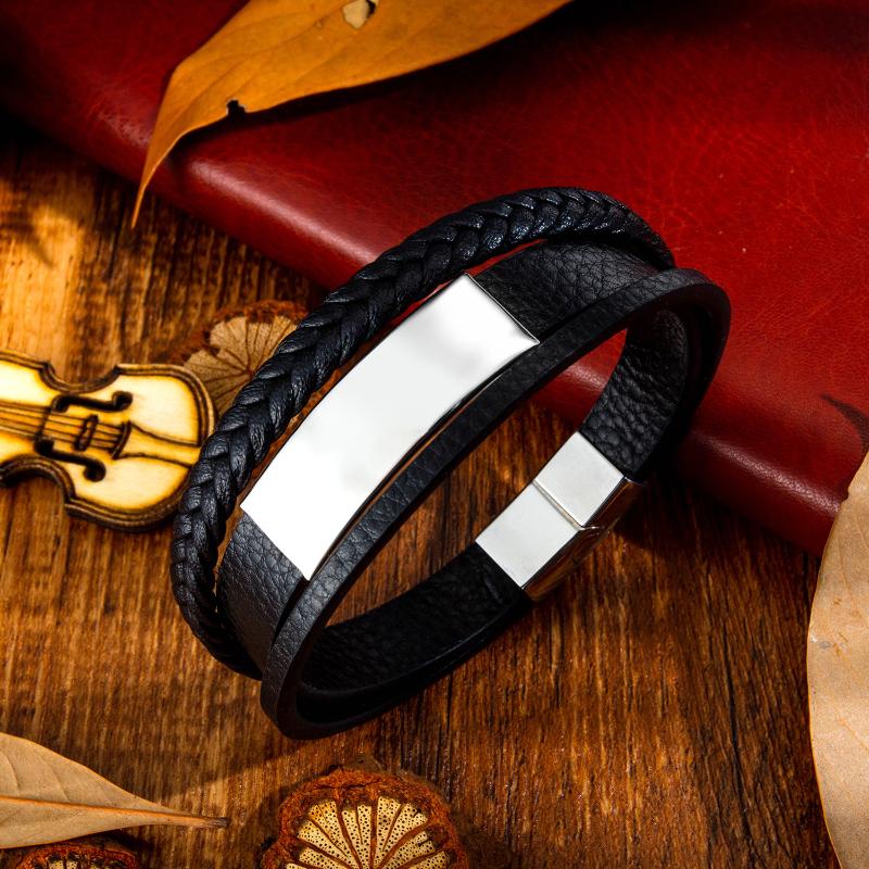 Bangle Men's Accessories Jewelry Titanium Steel Multilayer Leather Bracelet Fashion Simplicity Personalized Lettering Gift
Bangle Men's Accessories Jewelry Titanium Steel Multilayer Leather Bracelet Fashion Simplicity Personalized Lettering Gift