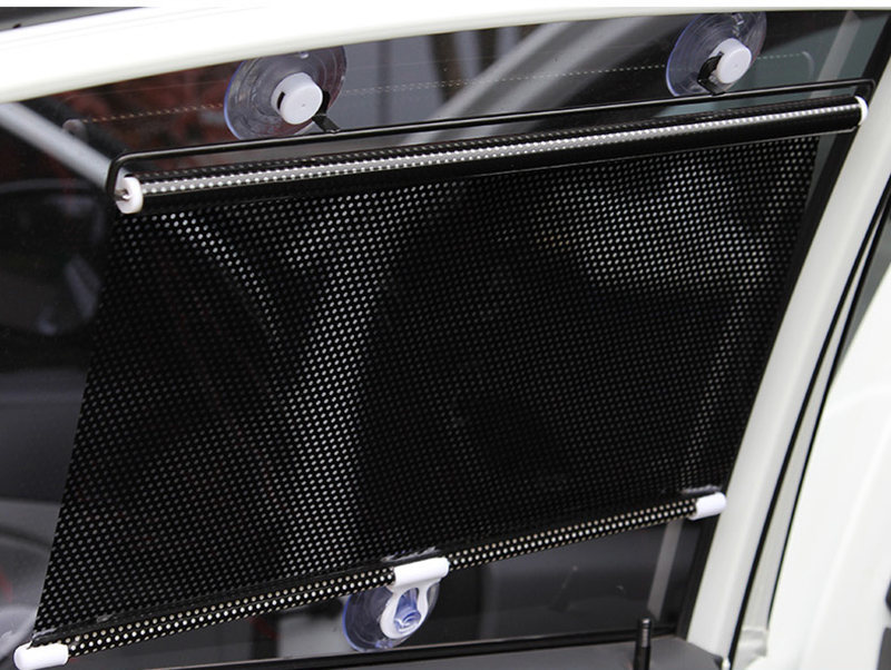 Car Retractable PVC Windshield Sunshades Auto Front Rear Side Windows Sun Shade Anti-UV Interior Protection Sun Visor Gray/Black Sunshade