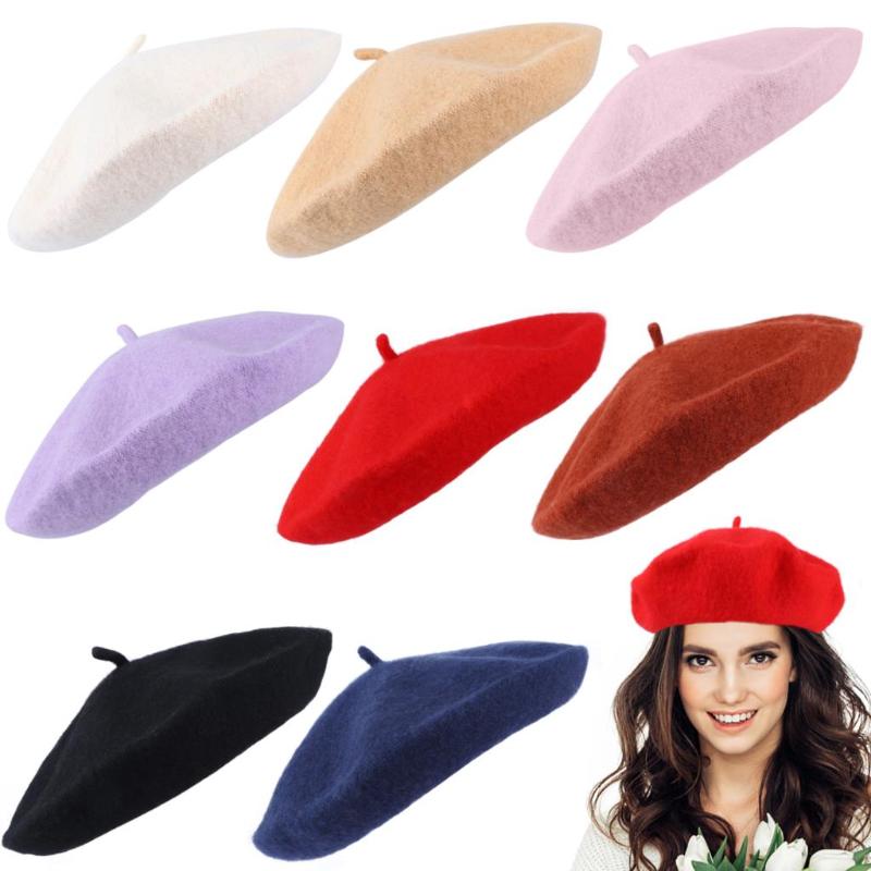Berets 8pcs Beret Pure Wool Hat Women Felt British Style Girl Lady Solid Color Slouchy Winter Hats, As pic
Berets 8pcs Beret Pure Wool Hat Women Felt British Style Girl Lady Solid Color Slouchy Winter Hats, As pic