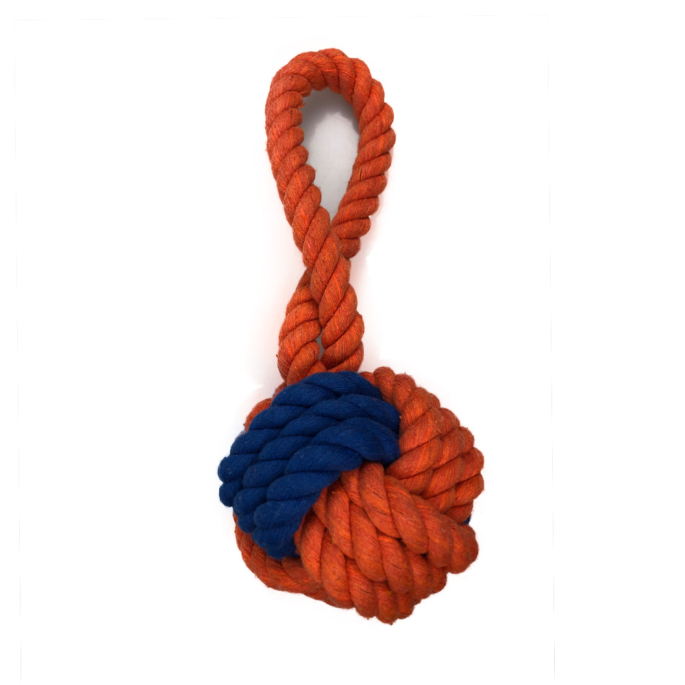 Durable Dog Chew Toy Dogs Linen Rope Ball Tug Of War Toy Teeth Cleaning Strong Pull Playing Dog Puppy Interactive Training Toy