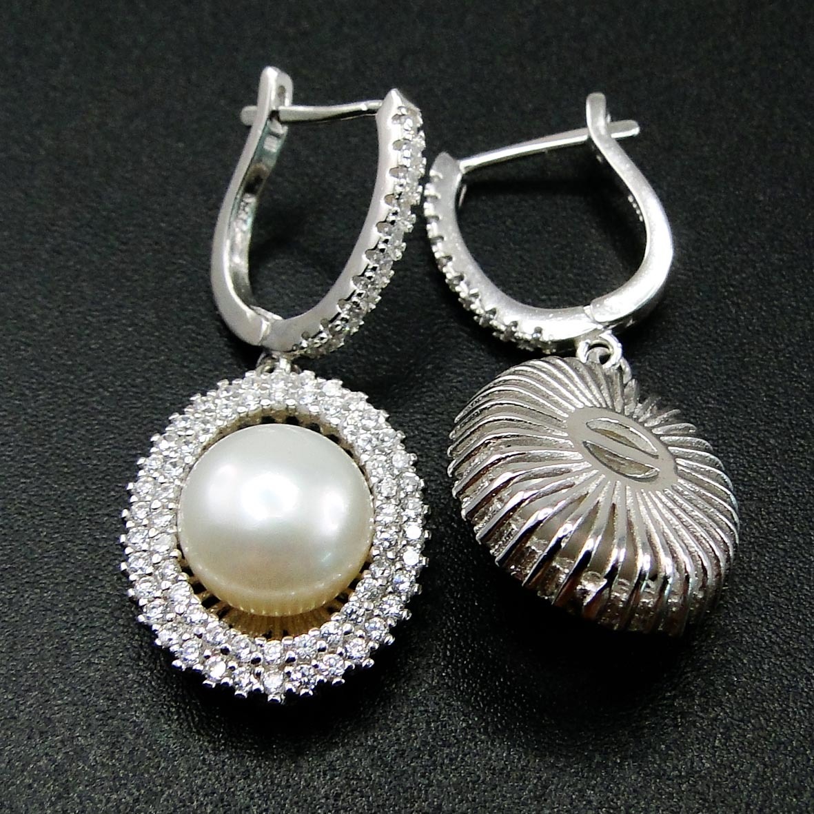 High Quality 925 Sterling silver Freshwater Pearl Jewelry French Buckle Earrings Pearl Women Earring For Gift 210524