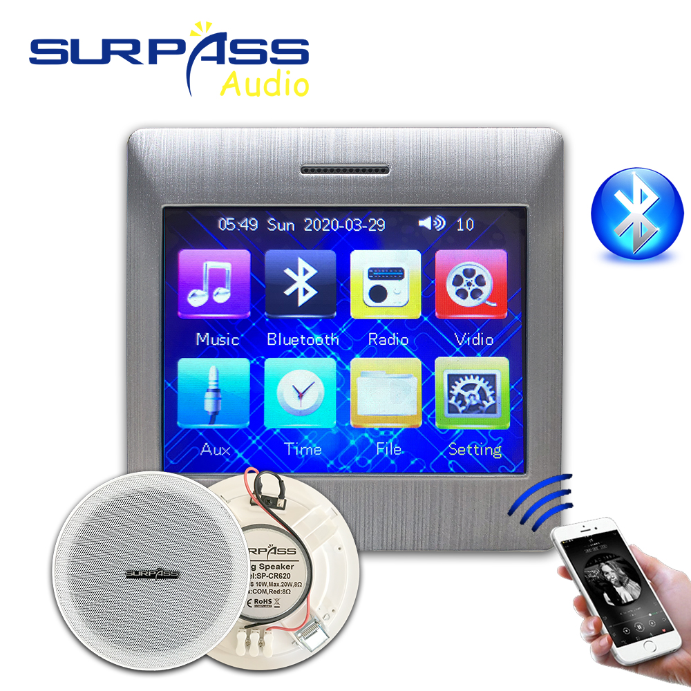 Smart Home Control Music System Loadspeaker Mini 4inch Bluetooth Wall Amplifier Ceiling Speaker With FM Radio AUX USB TF Card Function
Smart Home Control Music System Loadspeaker Mini 4inch Bluetooth Wall Amplifier Ceiling Speaker With FM Radio AUX USB TF Card Function