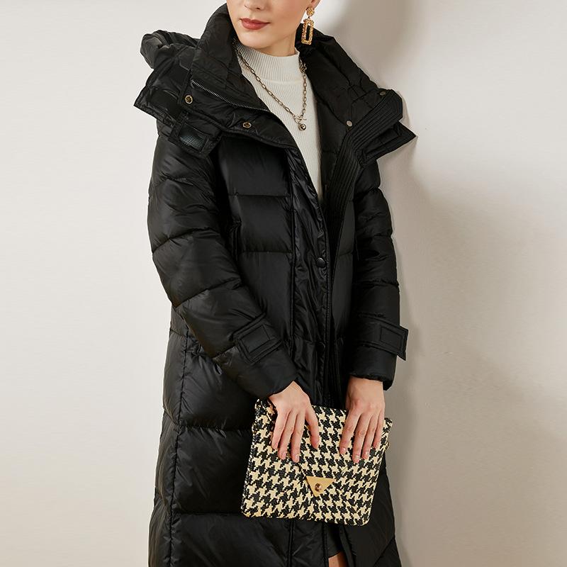 Women's Down & Parkas 2021 Winter White Duck Jacket Long Section Over The Knee Europe And United States Slim Cold Coat Female