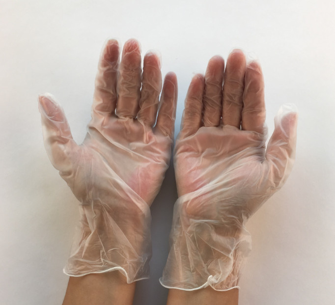 The latest 1 box contains 100 pieces, PVC disposable gloves, food-grade transparent protective gloves Free shipping