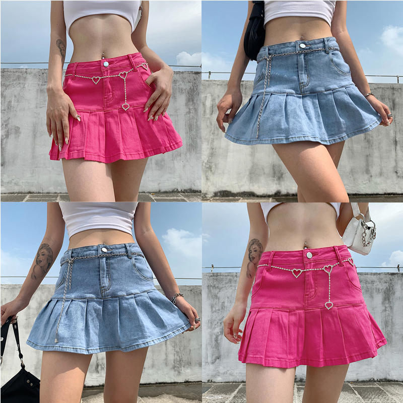 2021heyoungirl harajuku punk y2k denim mini pleated skirt ladies summer high waist jeans shorts skirts women ruffles fashion korean, Black
2021heyoungirl harajuku punk y2k denim mini pleated skirt ladies summer high waist jeans shorts skirts women ruffles fashion korean, Black