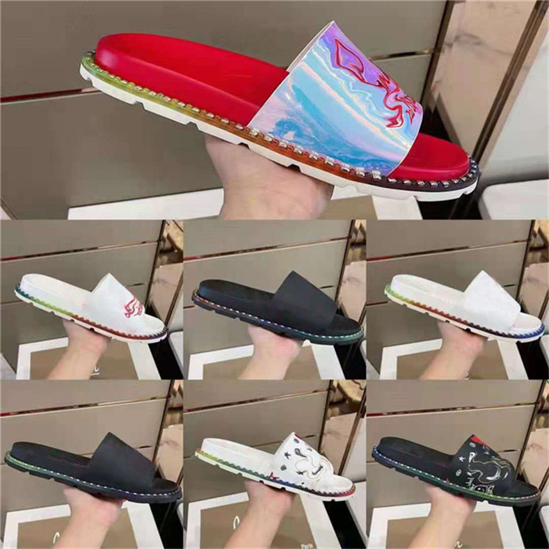 Designers Slippers Studs Rivet Suede Sandals Mens Women Printed Slides Flat Shoes Summer Outdoor Flip Flop Laser Striped Sandal Size40-44, 10
Designers Slippers Studs Rivet Suede Sandals Mens Women Printed Slides Flat Shoes Summer Outdoor Flip Flop Laser Striped Sandal Size40-44, 10