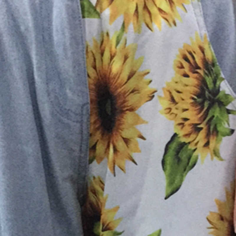 Trend Sunflowers Printed Light Blue Jeans fit women young Girls soft denim long pant patchwork Harem hight waist jeans 210922