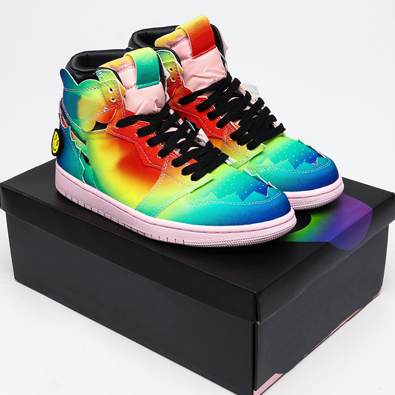 2021 Top Quality Jumpman 1 pink classical Basketball Shoes JBalvin 1s Joint smiling face rainbow tie-dye Designer Fashion Sport Running shoe With Box, #1
2021 Top Quality Jumpman 1 pink classical Basketball Shoes JBalvin 1s Joint smiling face rainbow tie-dye Designer Fashion Sport Running shoe With Box, #1