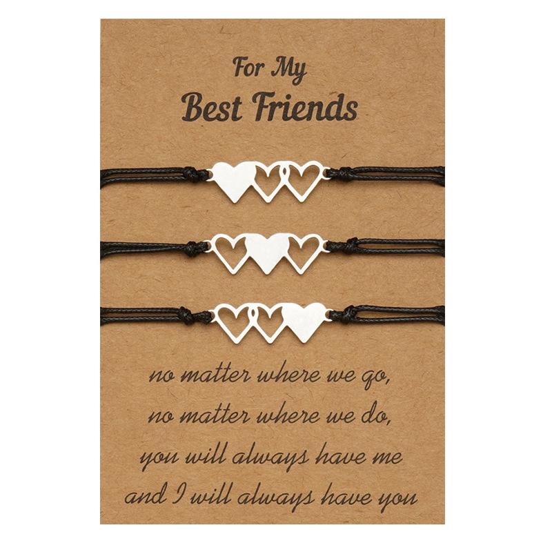 3pcs/Set Sisters Triplets Charm Bracelets Stainless Steel Anti Allergy Birthday Gift Unique Heart Shape Jewelrys
3pcs/Set Sisters Triplets Charm Bracelets Stainless Steel Anti Allergy Birthday Gift Unique Heart Shape Jewelrys