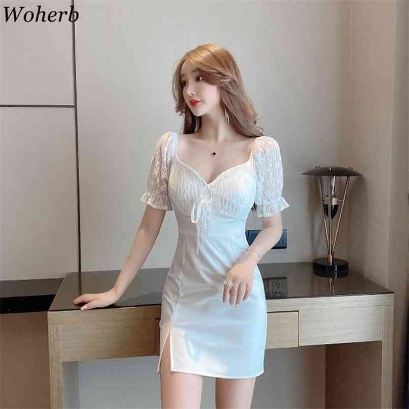 Sexy Party Dress V Neck Bodycon Robe Lace Patch Sweet Mini Sresses Spring Korean Ins Vestidos High Waist Woman 210519, White
Sexy Party Dress V Neck Bodycon Robe Lace Patch Sweet Mini Sresses Spring Korean Ins Vestidos High Waist Woman 210519, White
