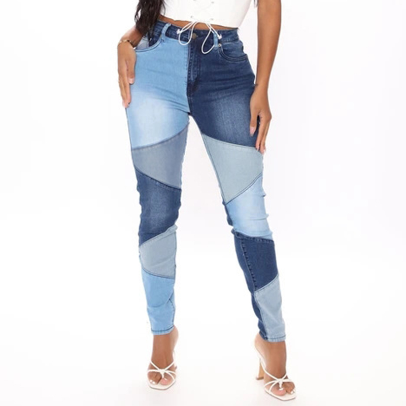 Women Distressed Long Jeans High Waist Sexy Skinny Patchwork Curved Denim Pants, Blue
Women Distressed Long Jeans High Waist Sexy Skinny Patchwork Curved Denim Pants, Blue