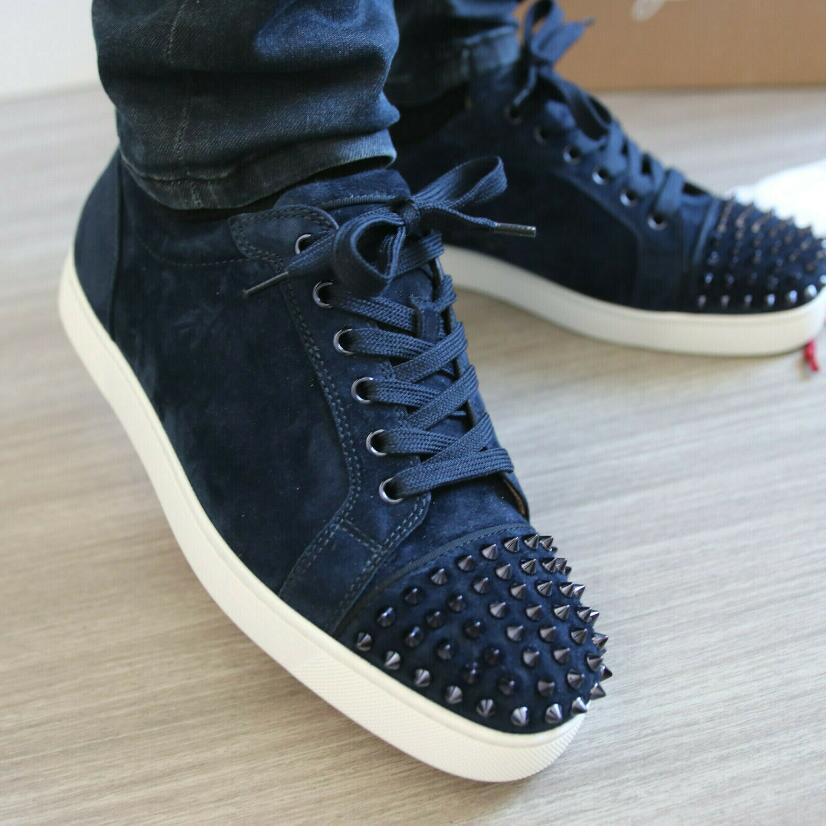 2022 Newest Mens casual shoe Red Bottom Sneakers woman High-top Suede Leather Spikes Sneaker Women Leathers Studded trainers Lace Up Party shoes man sneaker
2022 Newest Mens casual shoe Red Bottom Sneakers woman High-top Suede Leather Spikes Sneaker Women Leathers Studded trainers Lace Up Party shoes man sneaker