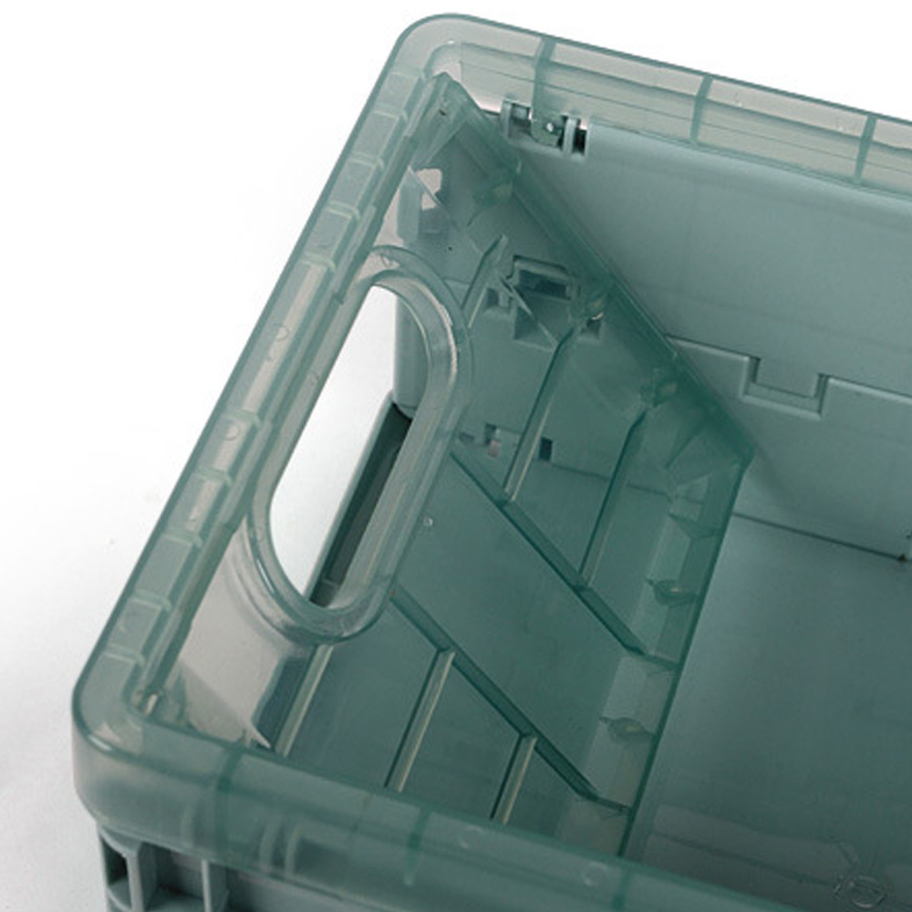 Durable plastic collapsible storage box organizer translucent lid crate plastic tote bag storage box container home and garage
