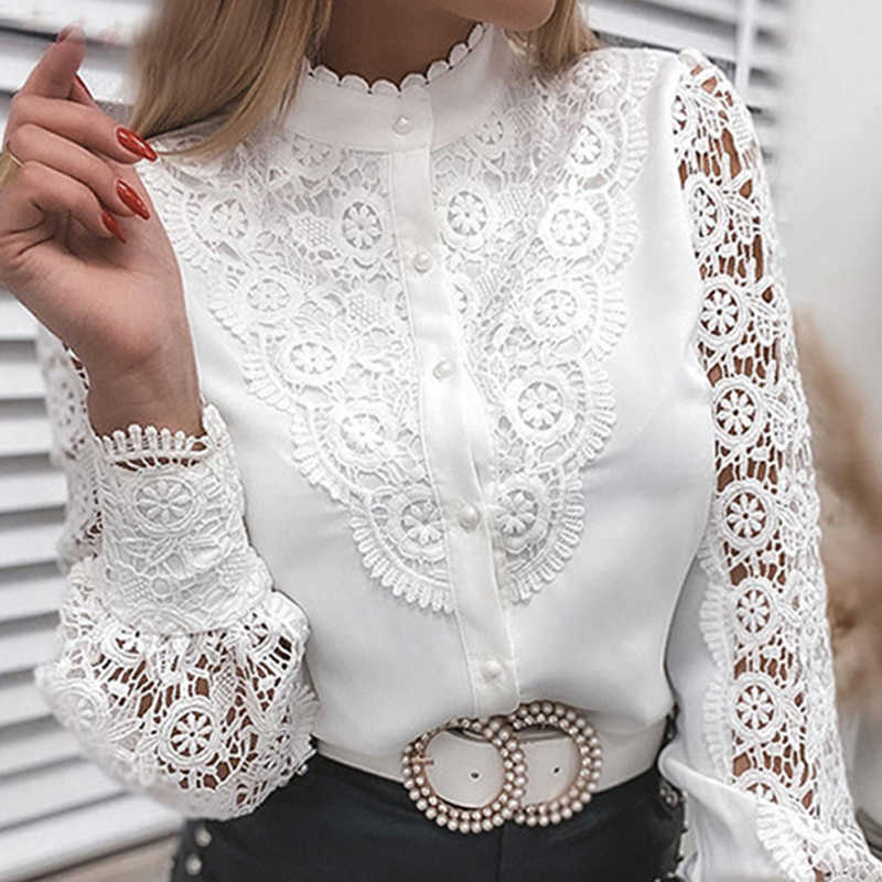 Blouses Top Femme Long Sleeve Blouse Women Sexy Hollow Out Lace Patchwork Blouse Shirt Vintage White Blouse Tops Women D724 210602, V collar white
Blouses Top Femme Long Sleeve Blouse Women Sexy Hollow Out Lace Patchwork Blouse Shirt Vintage White Blouse Tops Women D724 210602, V collar white