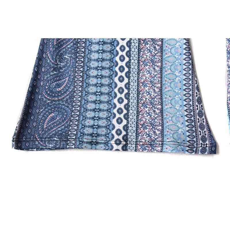Low waist Ethnic Geometric Print Flare Pants Women Bohemian Tribal African Hippie Bell Leggings Bottom Long Trousers 210429