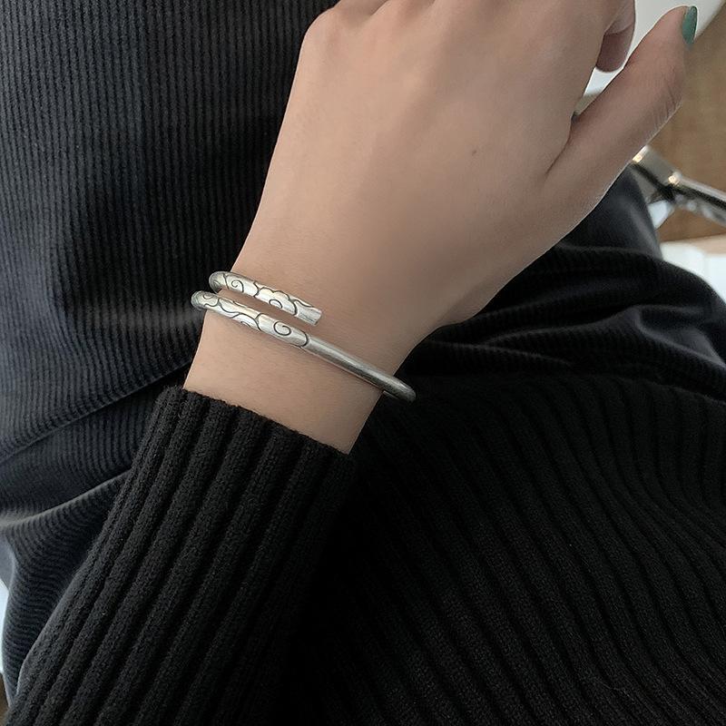 Bangle Silver 925 Jewelry Retro Women Bracelet Auspicious Cloud Stripes Female Adjustable Open Creative Women's Bracelets
Bangle Silver 925 Jewelry Retro Women Bracelet Auspicious Cloud Stripes Female Adjustable Open Creative Women's Bracelets
