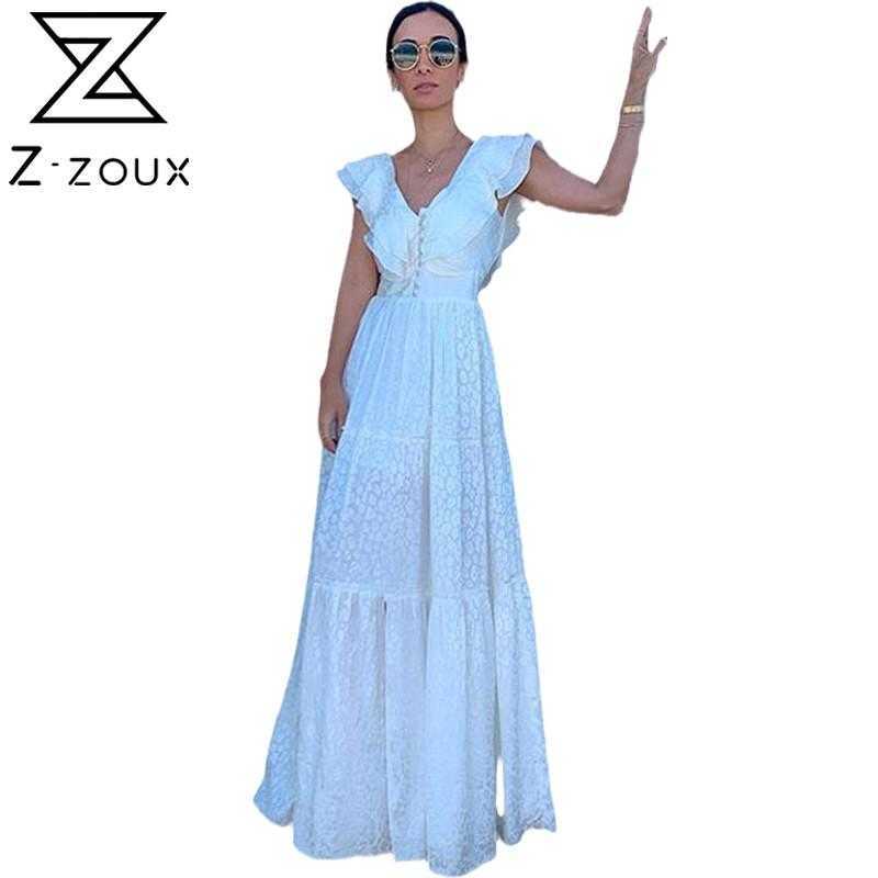 Women Dress V Neck Backless Bohemian Ruffles Sexy Beach es Short Sleeve High Waist Loose Maxi es 210524, White
Women Dress V Neck Backless Bohemian Ruffles Sexy Beach es Short Sleeve High Waist Loose Maxi es 210524, White
