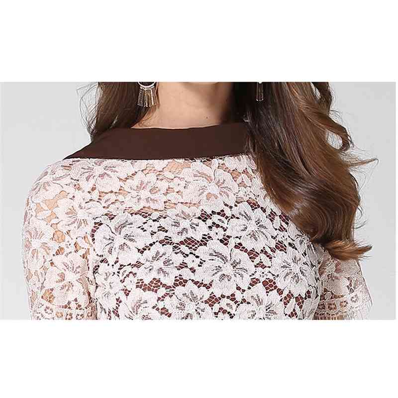 European Fashion Summer Runway Dress Women's Vintage Elegant Short Sleeves Pleated Sexy Backless Lace Dresses 210520