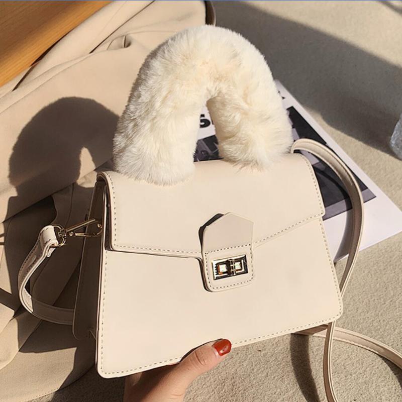 Elegant Plush Handle Women's Handbag Fashion Pu Leather Bag Designer Solid Color Shoulder Crossbody Bags For Women 2021, Black
Elegant Plush Handle Women's Handbag Fashion Pu Leather Bag Designer Solid Color Shoulder Crossbody Bags For Women 2021, Black