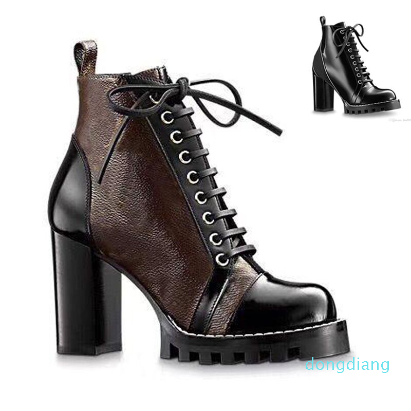 Designer-High heeled Martin boots Autumn winter Coarse heel women shoes Desert Boot 100% real leather zipper letter Lace up Fashion lady, Black
Designer-High heeled Martin boots Autumn winter Coarse heel women shoes Desert Boot 100% real leather zipper letter Lace up Fashion lady, Black