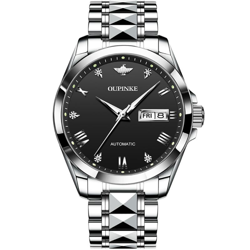 Wristwatches Luxury Men Automatic Mechanical Watch Sapphire Mirror Luminous Waterproof Mens Business Top Brand Watches For Man, Gold
Wristwatches Luxury Men Automatic Mechanical Watch Sapphire Mirror Luminous Waterproof Mens Business Top Brand Watches For Man, Gold