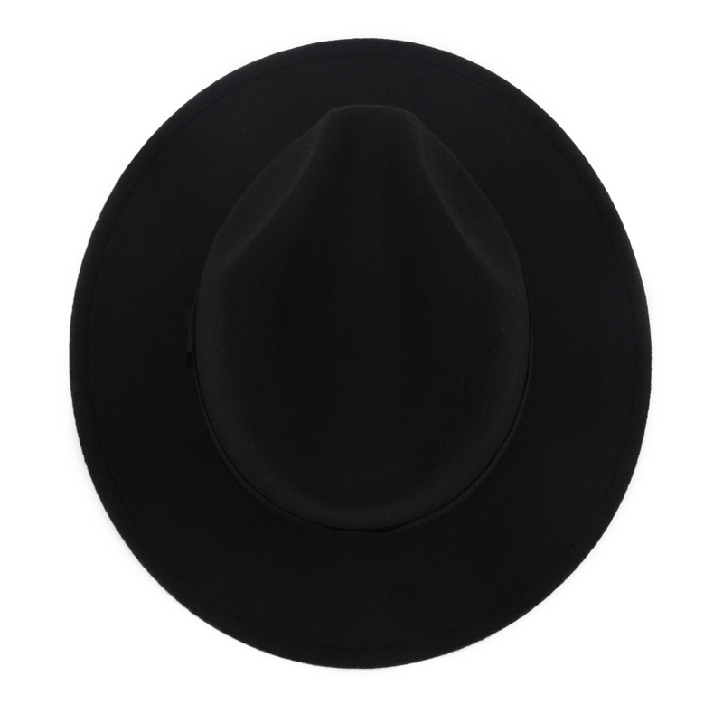 European US Mens Women Black Red Patchwork Jazz Fedoras with Ribbon Wool Felt Fedora Wide Brim Panama Style Hat for Festival T200118