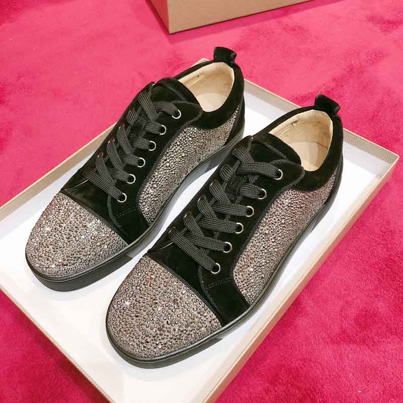 Luxury Reds Bottoms Casual shoe Sneakers Strass Suede Leather Sneaker Classic Brand Men Women Red Bottom rhinestone Fashion Man Skateboard t, Black
Luxury Reds Bottoms Casual shoe Sneakers Strass Suede Leather Sneaker Classic Brand Men Women Red Bottom rhinestone Fashion Man Skateboard t, Black