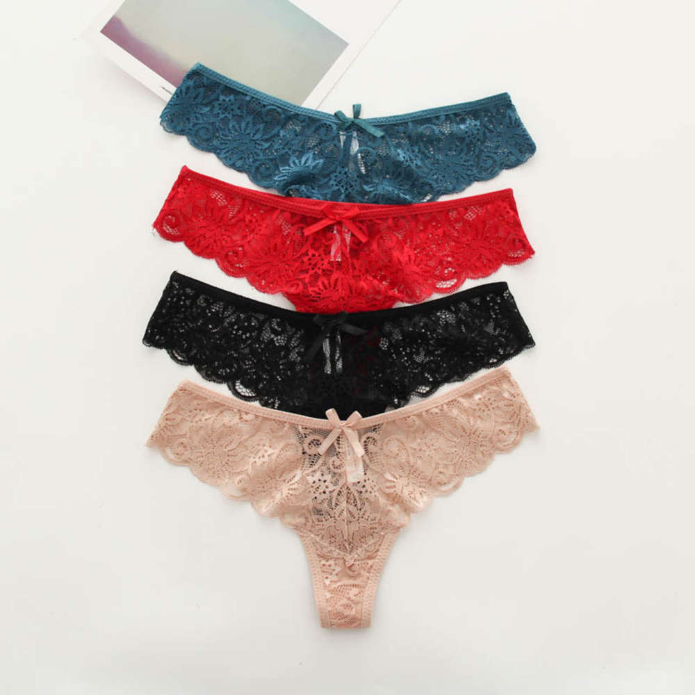 Sexy women's thong full lace hollow temptation low waist large size solid color bow t pants transparent, Black;white
Sexy women's thong full lace hollow temptation low waist large size solid color bow t pants transparent, Black;white