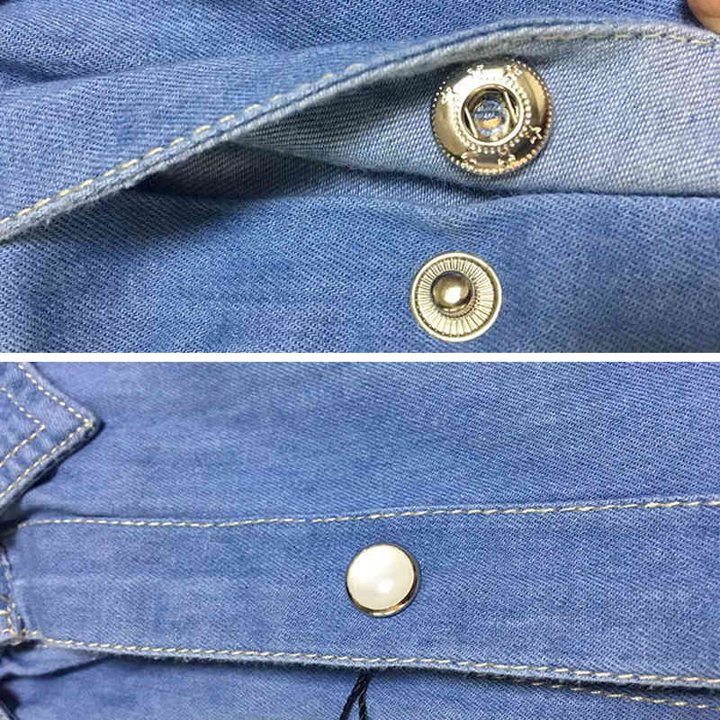 Schinteon Spring Autumn Men Denim Thin Shirt Long Sleeve Soft 100% Cotton Two Pockets Slim Slight Elastic Jeans Cowboy 4XL 210410