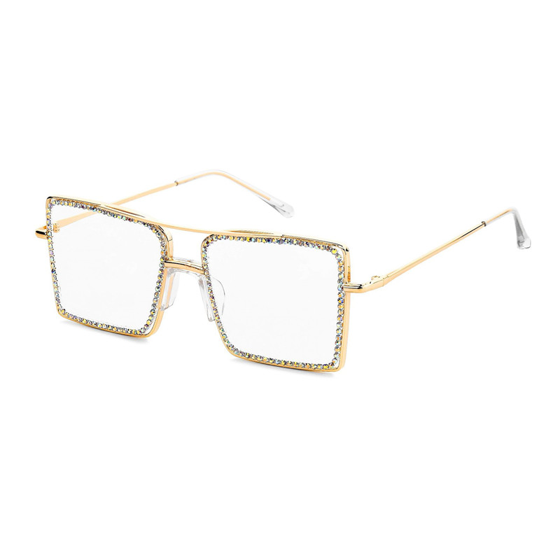 Luxury Diamond Sunglasses Large Frame Square Crystal Eyeglasses Transparent Lens Glasses Outdoors Driving Eyewear
Luxury Diamond Sunglasses Large Frame Square Crystal Eyeglasses Transparent Lens Glasses Outdoors Driving Eyewear