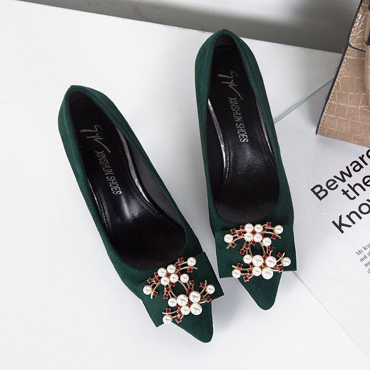 Dress Shoes Green Bridal Wedding Sexy Elegant High Heels Stiletto Single Wild Womens Pearl Rhinestone Evening Pumps, Red 4 cm
Dress Shoes Green Bridal Wedding Sexy Elegant High Heels Stiletto Single Wild Womens Pearl Rhinestone Evening Pumps, Red 4 cm