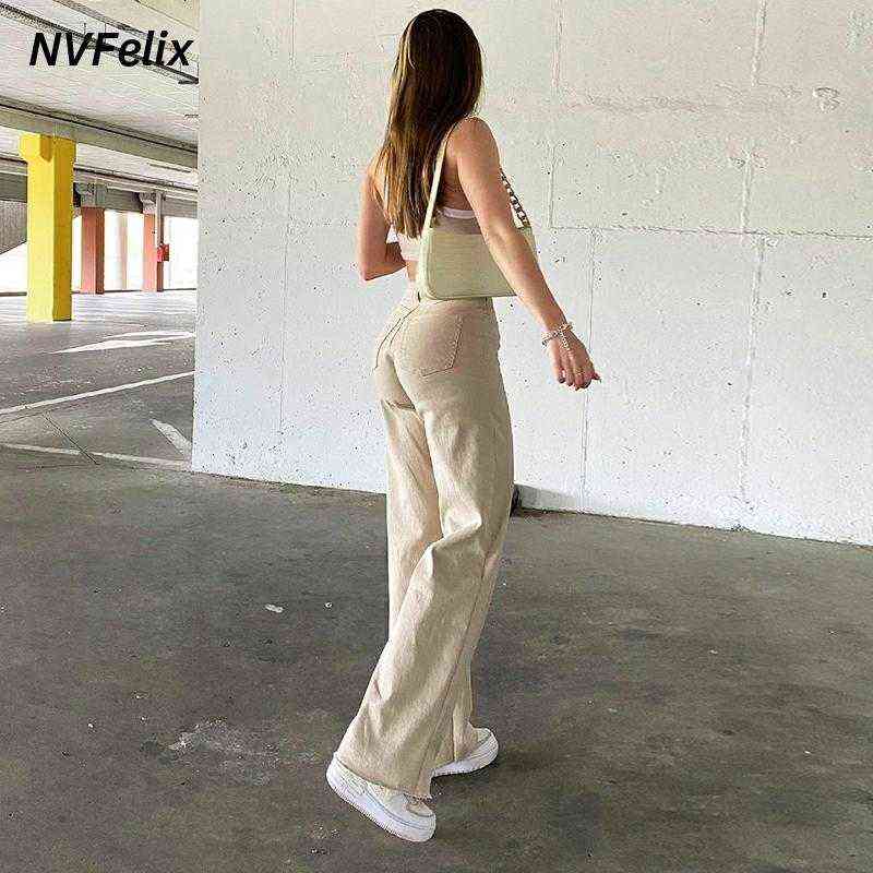 Fashion Loose Jeans For Women High Waist Stretch Wide Leg Femme Trousers Casual Comfort Denim Mom Pants Washed Jean Pants 211111