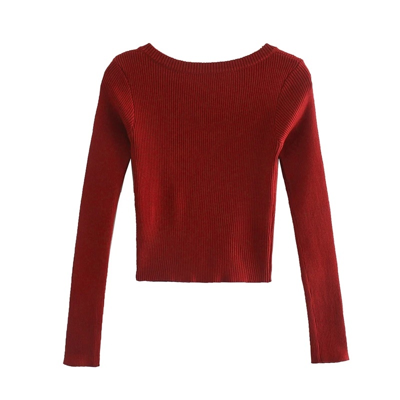 Women Long Sleeved Square Necked Warm Female Slimming Knit Sweater Top With 210521