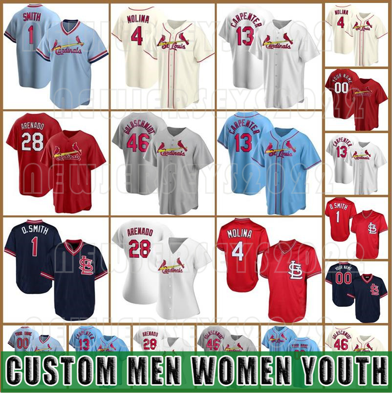 Custom 28 Nolan Arenado Jerseys CardinalBaseball 4 Yadier Molina 46 Paul Goldschmidt 1 Ozzie Smith 13 Matt Carpenter 34 Yairo Munoz Men, Blue;black
Custom 28 Nolan Arenado Jerseys CardinalBaseball 4 Yadier Molina 46 Paul Goldschmidt 1 Ozzie Smith 13 Matt Carpenter 34 Yairo Munoz Men, Blue;black