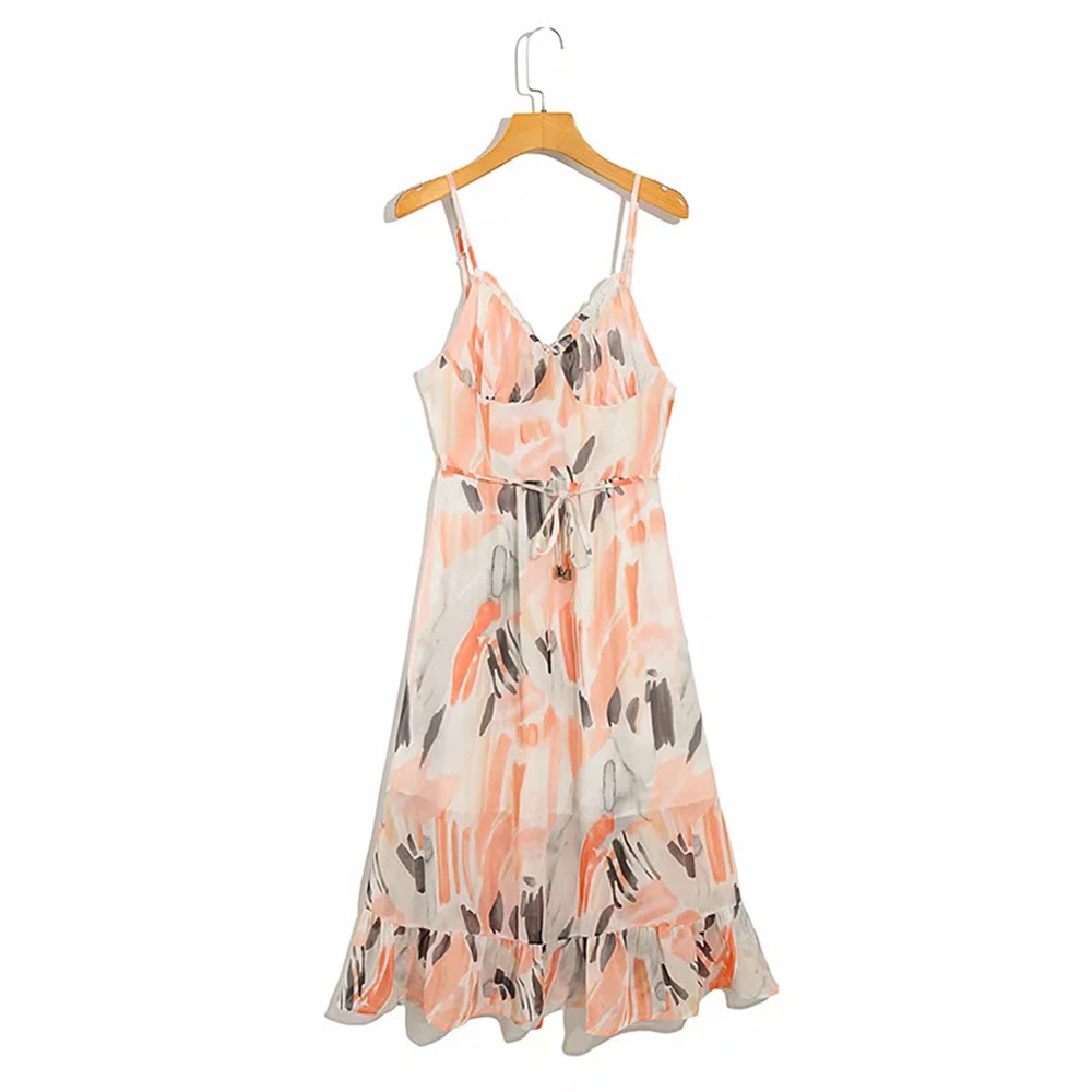 BBWM Casual Sling Print Women Dress Summer Sexy V-neck Holiday Style Maxi Dress Elegant High-waist Lace-up Ruffle 210520, Multi
BBWM Casual Sling Print Women Dress Summer Sexy V-neck Holiday Style Maxi Dress Elegant High-waist Lace-up Ruffle 210520, Multi