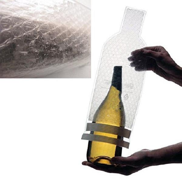 2021 Reusable Wine Bottle Protector Sleeve Travel Bag Bubble Bag Sleeves Inner Skin with Tough Leak Proof Outside