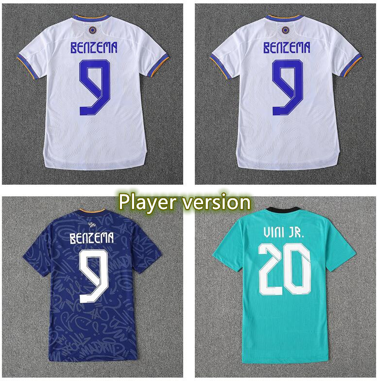 Player Version #9 BENZEMA Camiseta Soccer Jerseys 3rd Green #20 VINI JR. #25 CAMAVINGA 21/22 #10 MODRIC Home Soccer Shirt Men #15 VALVERDE
Player Version #9 BENZEMA Camiseta Soccer Jerseys 3rd Green #20 VINI JR. #25 CAMAVINGA 21/22 #10 MODRIC Home Soccer Shirt Men #15 VALVERDE