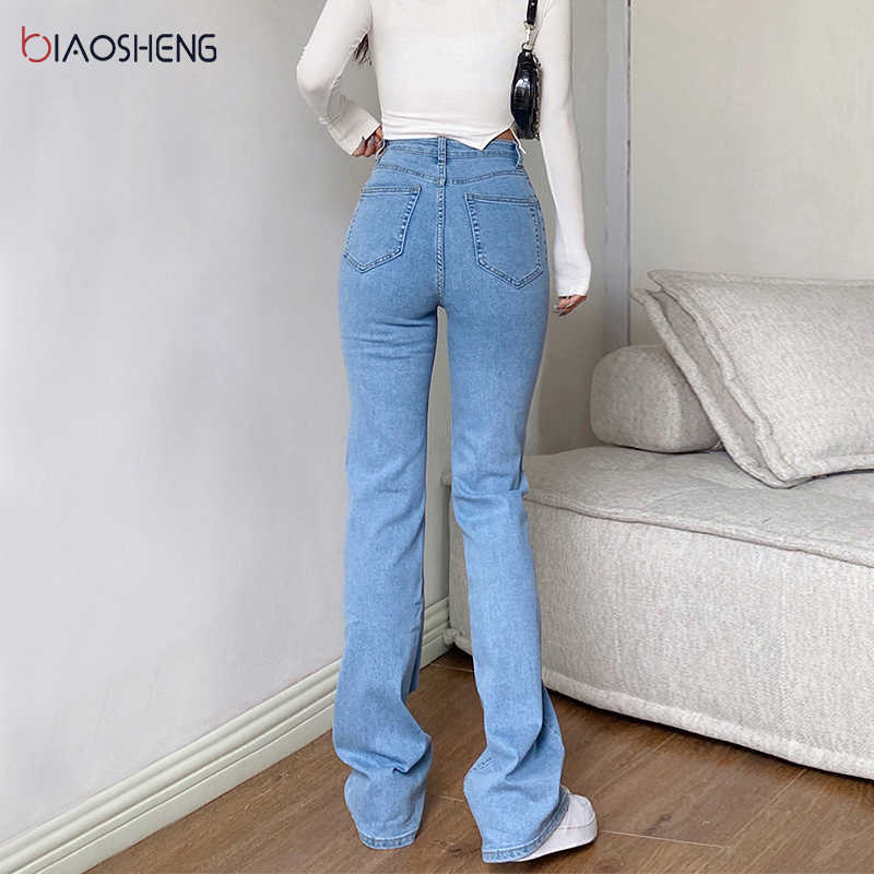 Women's Jeans For Girls Oversize Stretch Straight Baggy Mom Jean Wide Pants Aesthetic Woman Clothing Streetwear Trousers 210922