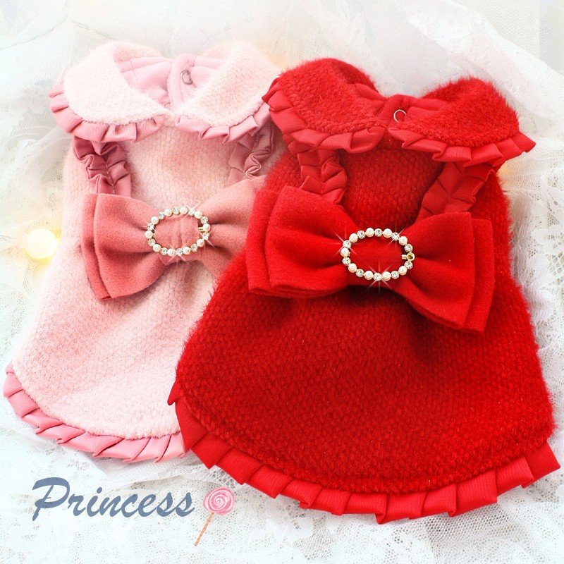 Handmade Winter Unique Design Dog Apparel Coat Pet Clothes Jacket Classic Woolen Cute Doll Style Diamond Bow Holiday New Year Maltese, Red
Handmade Winter Unique Design Dog Apparel Coat Pet Clothes Jacket Classic Woolen Cute Doll Style Diamond Bow Holiday New Year Maltese, Red