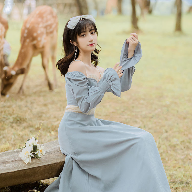 French Vintage Party Dress Women Lace Long Sleeve Square Collar Elegant Red Dress Women Fairy Dress Korean Autumn 210521