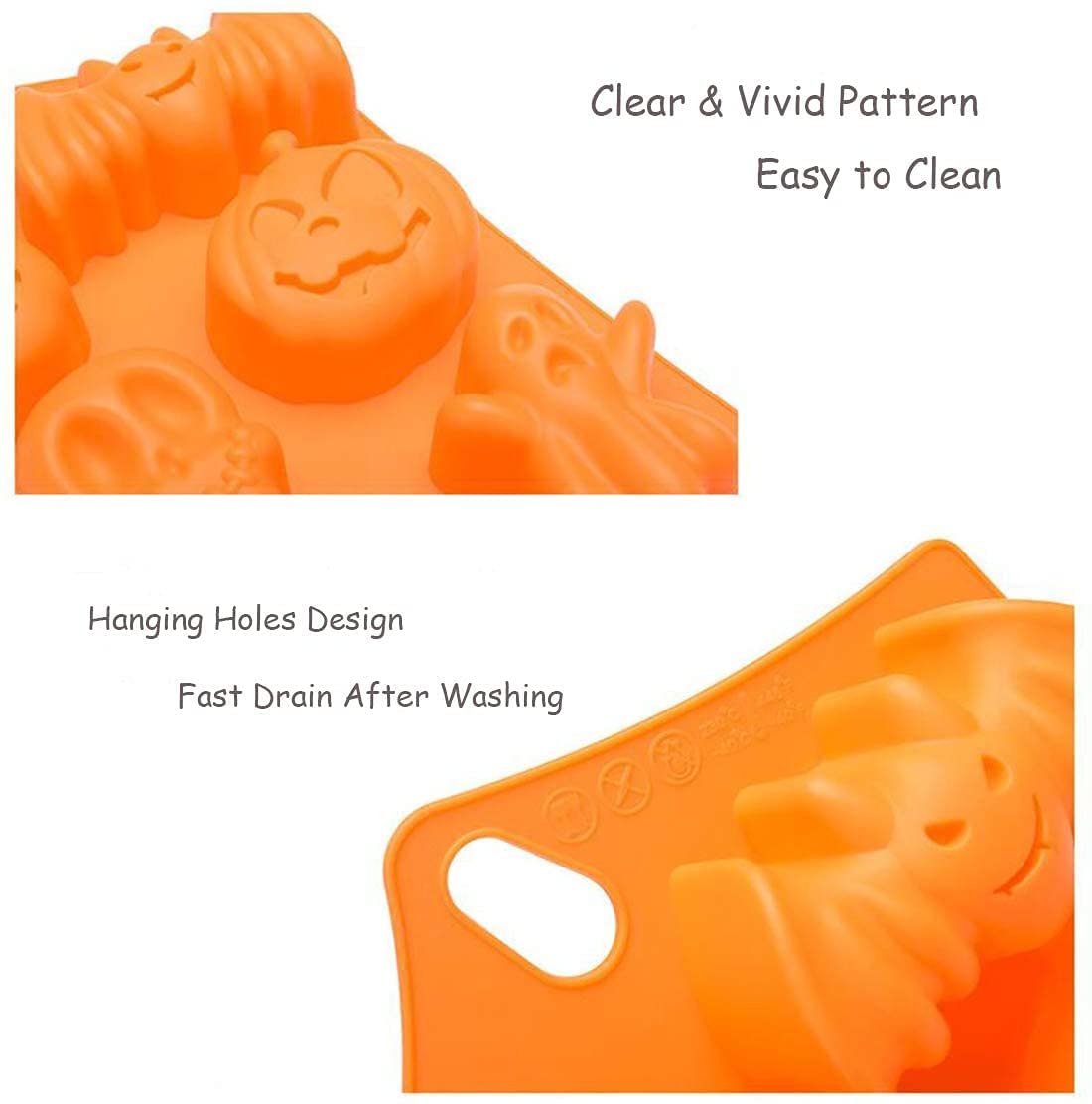 Halloween Baking Silicone Mold Ghost Pumpkin Baking Mould Nonstick Pumpkin Chocolate Cupcakes Bat Skull Ghost Shape Muffin Candy Mold