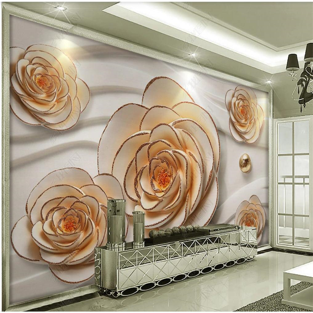 3d murals wallpaper three-dimensional flower wallpapers relief decorative painting living room background wall mural